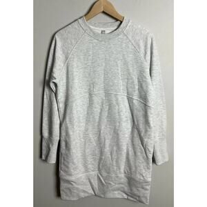 Athleta Bounce Back Sweatshirt Dress Gray Long Sleeve Athleisure Crewneck Small
